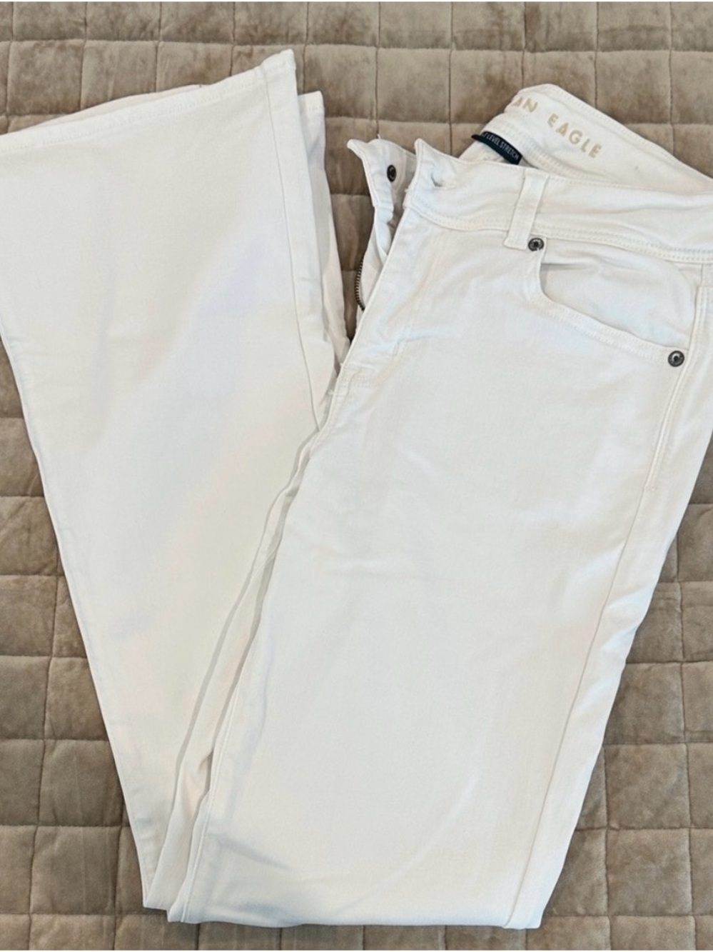 American Eagle Outfitters White Flare Wide-Leg Jeans